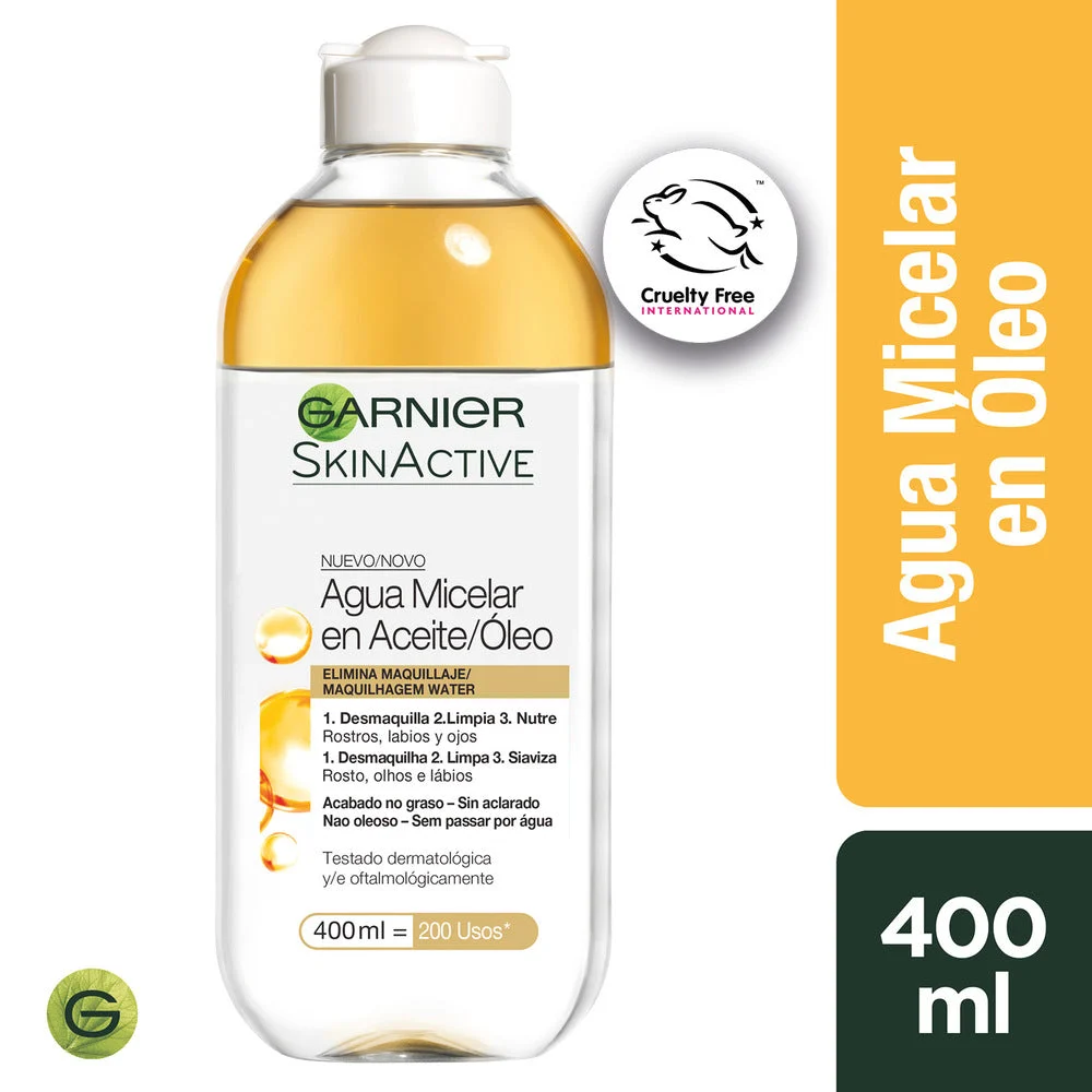 Agua Micelar en Aceite/Oleo 400 ml de Garnier Skin Active