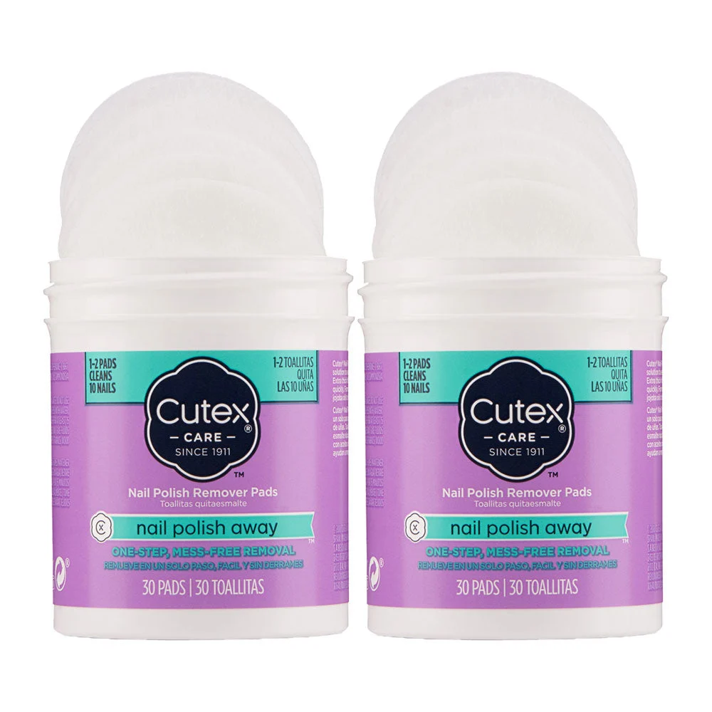 Cutex Nail Polish Remover Pads NAIL POLISH AWAY 30 pads - 2 pack