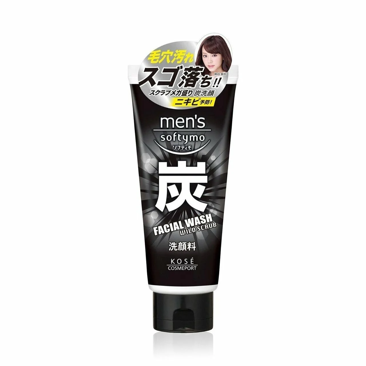 KoseSoftymo Men's Facial Wash Wild Scrub - 130g