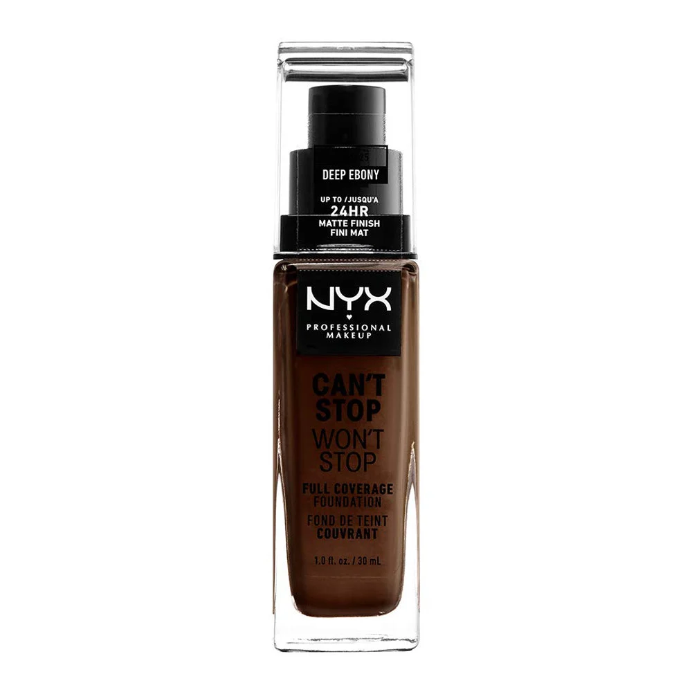 NYX Can't Stop Wont Stop Full Coverage Foundation 30ml CSWSF25 DEEP EBONY